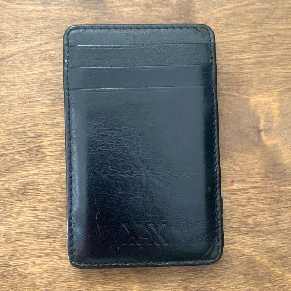 Lightly used black leather wallet.